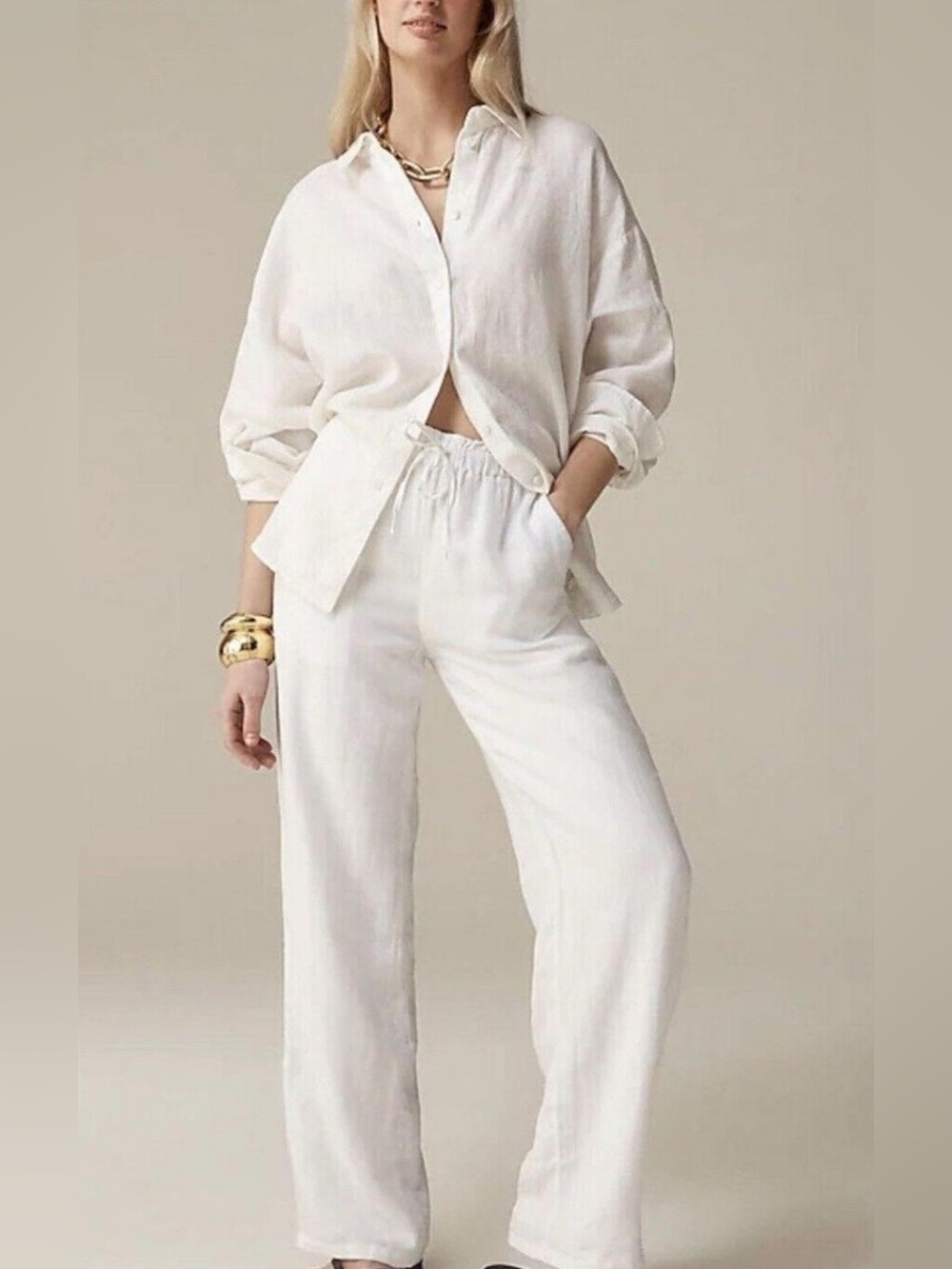 J Crew linen Women's Linen Wide-Leg Pants, XXS